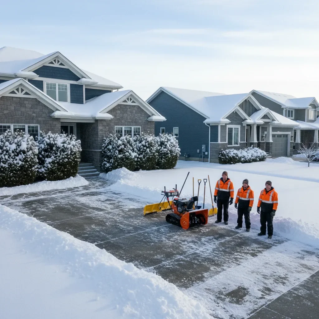 Professional Snow removal service by Meadows Landscaping Airdrie in Airdrie